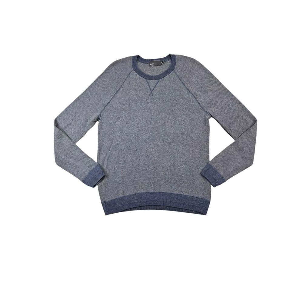 VINCE Mens Medium Blue Cotton Cashmere Blend Pullover Sweater